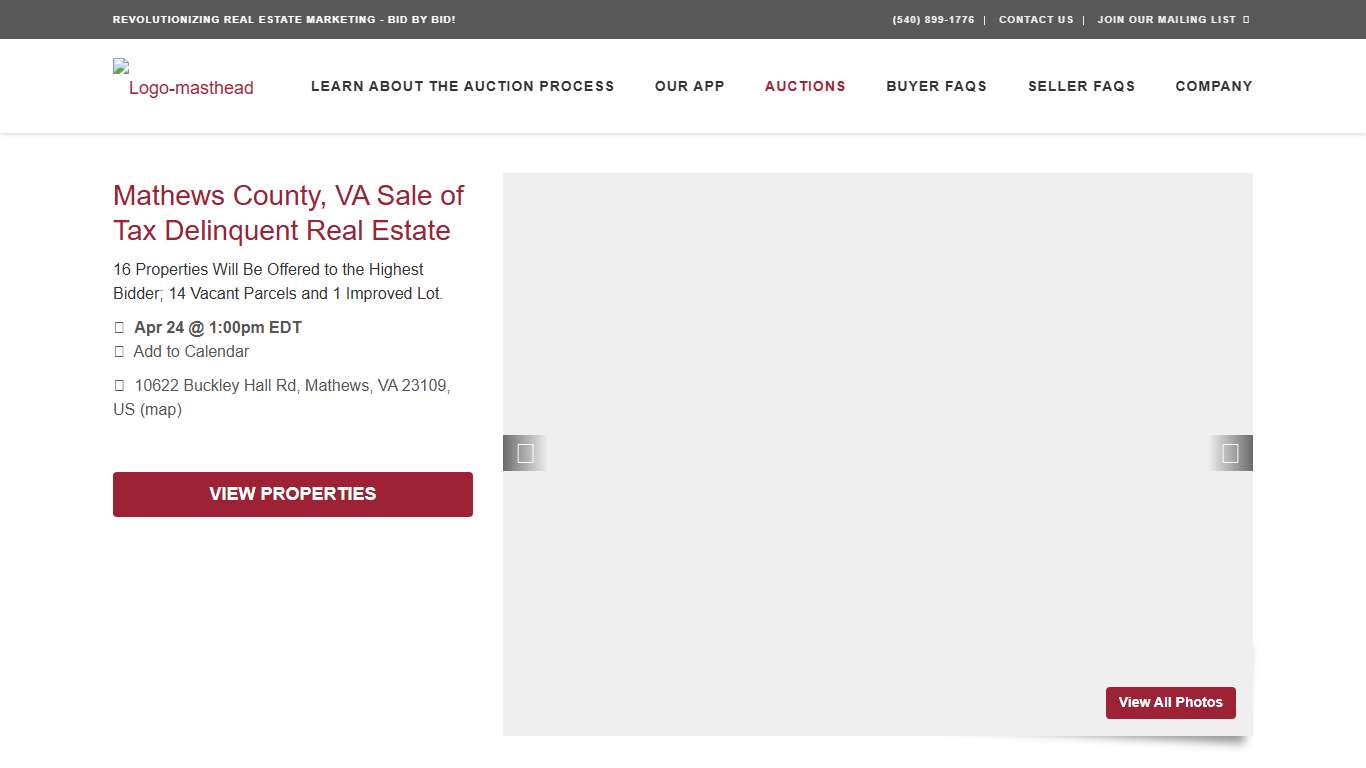Mathews County, VA Sale of Tax Delinquent Real Estate